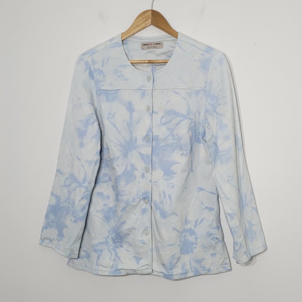 Light Blue Floral Blazer - Simon Chang